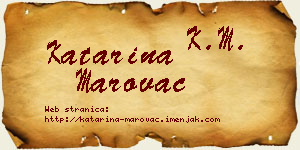 Katarina Marovac vizit kartica